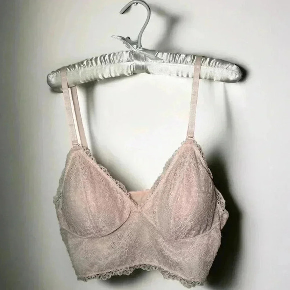 NWOT Bp Nordstrom pale pink lace plunge bra XL - Picture 2 of 6